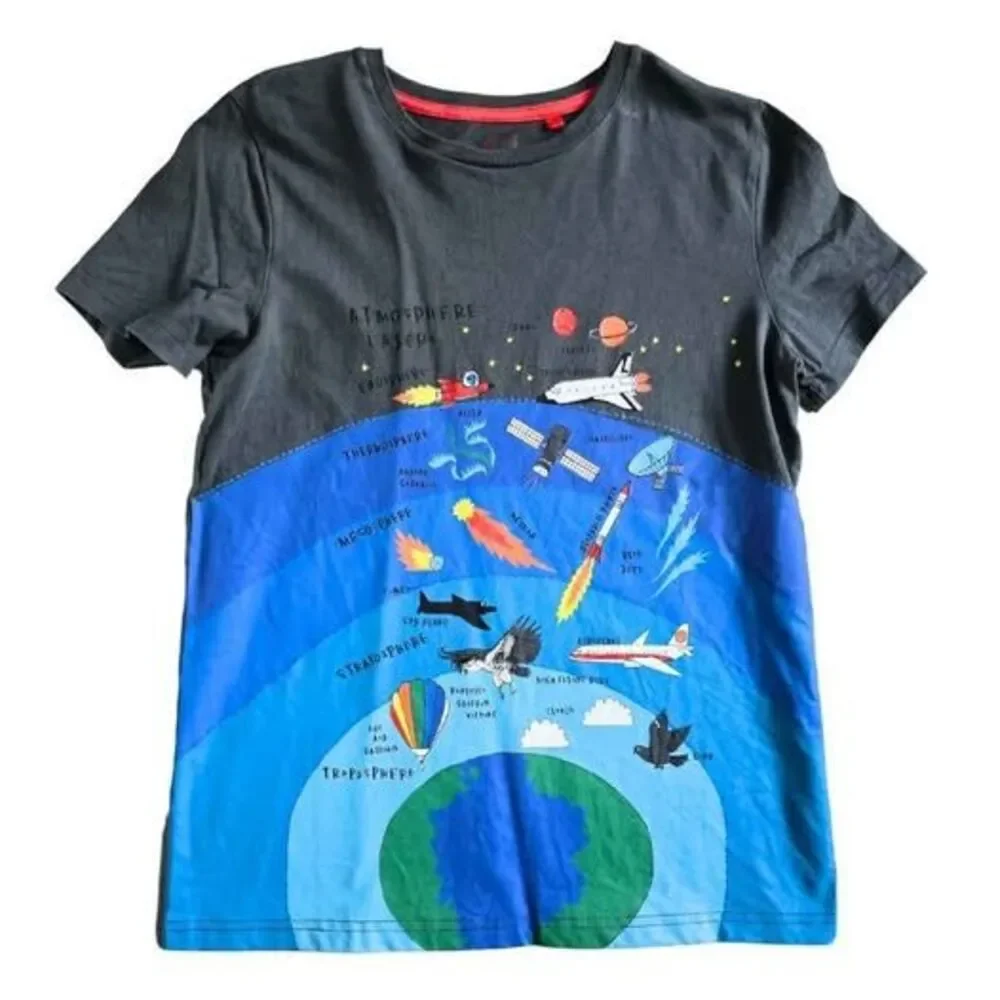 MINI BODEN Outer space Educational graphic T-shirt 11-12Y boys
